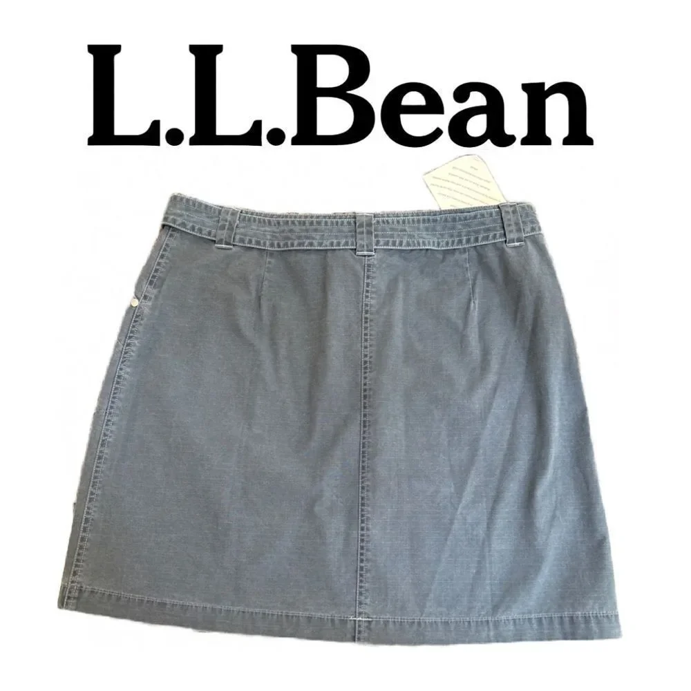 L.L. Bean 100% Cotton Gray Skirt‎ - Size 14P